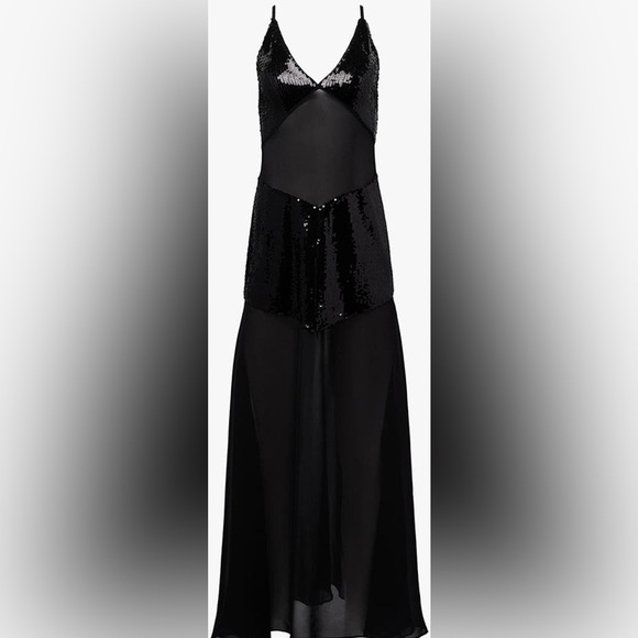 NWT WeWoreWhat Sequin Sheer panel Maxi Dress size 4 - Picture 6 of 12